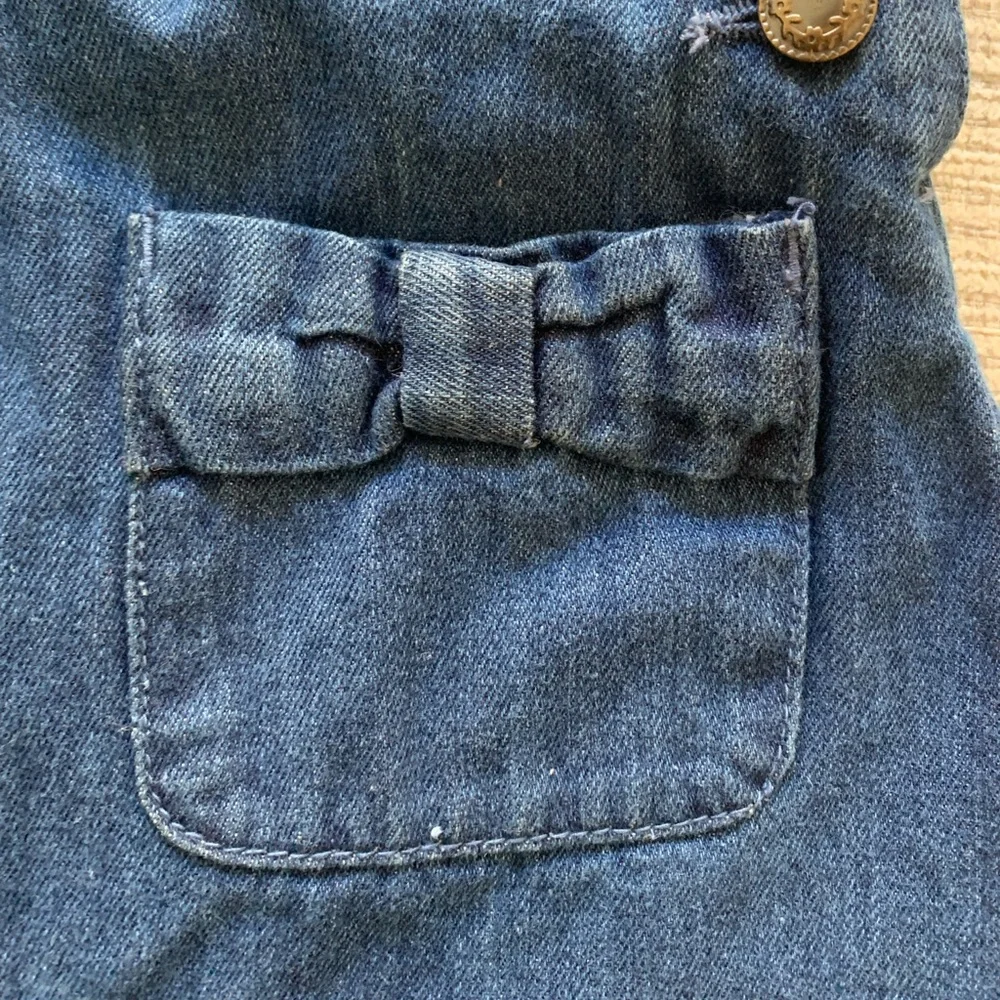 Tahari Dark Blue Denim Overall Dress - 2T - India Cotton 100% EUC - Picture 5 of 11